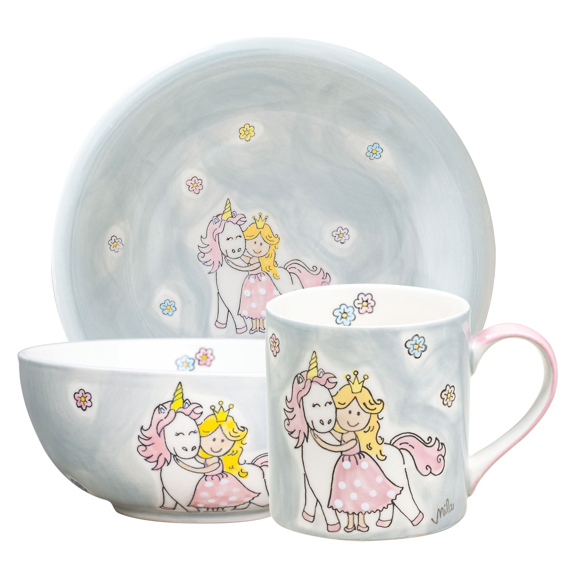 Sammler Set mit Kinderbecher - Prinzessin & Einhorn 