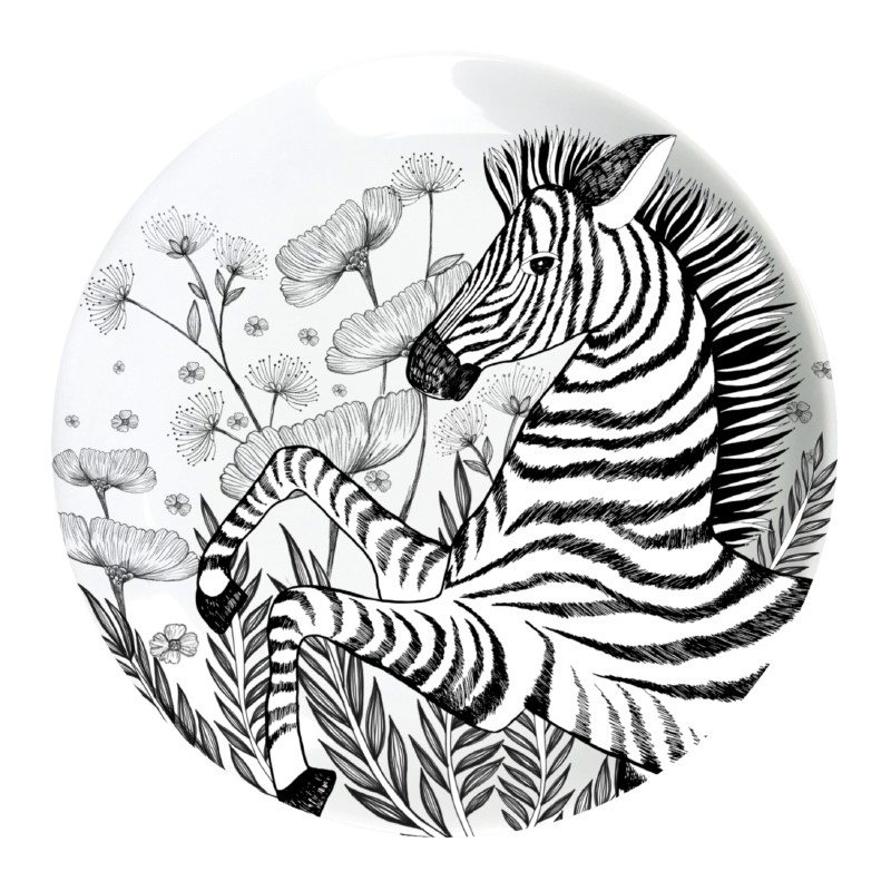 Ginger Melamin Teller - Zebra