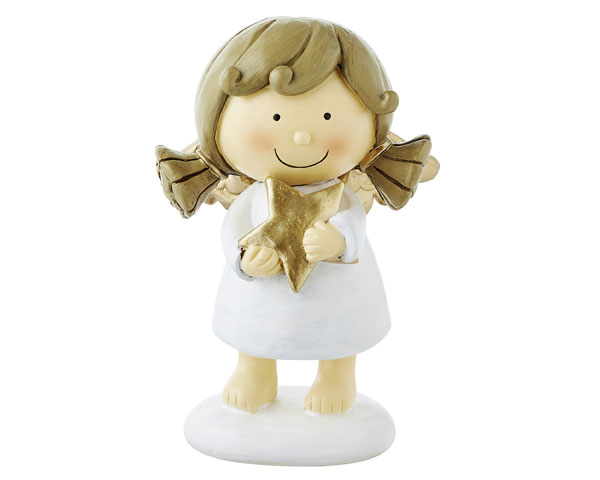 Resin Figur - Engel Sophia, stehend weiß 16 cm