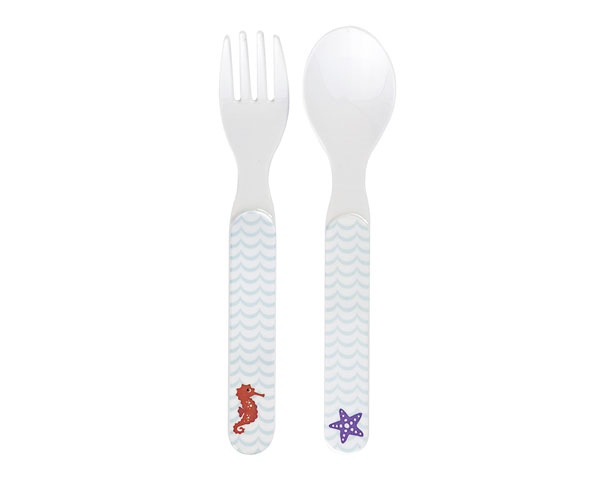 Ginger Melamin Besteck-Set - Meerjungfrau, 2 teilig