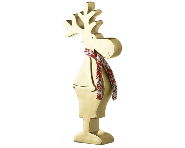 Resin Figur - Elch Bruno XXL, gold 39 cm