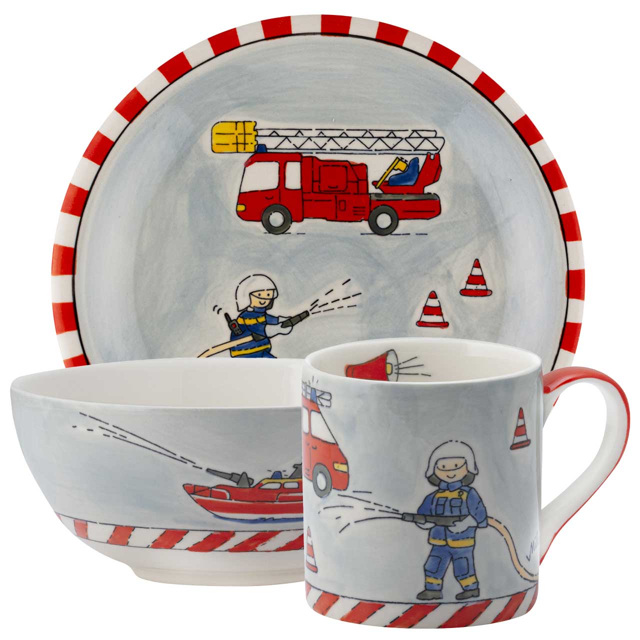 Sammler Set mit Kinderbecher in Geschenkbox - Feuerwehr