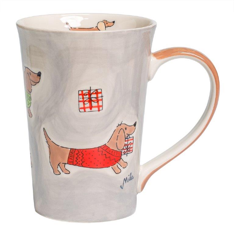 Teebecher - Dackel mit Geschenken