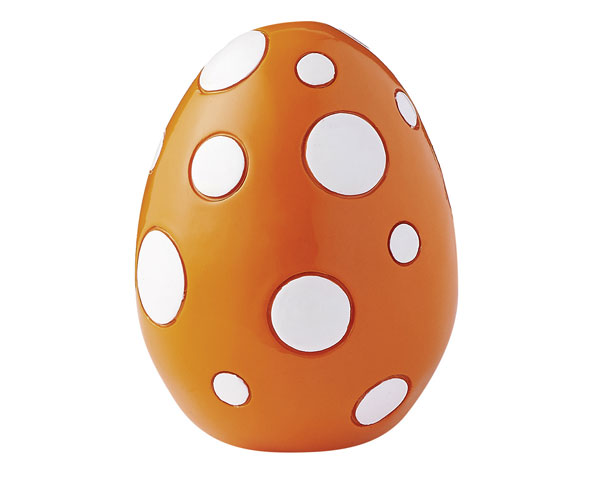 Figur - Osterei 10 cm groß, orange/weiß