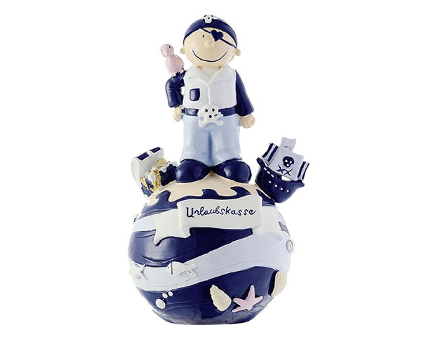 Resin Figur - Spardose Maritim Pirat, 16 cm