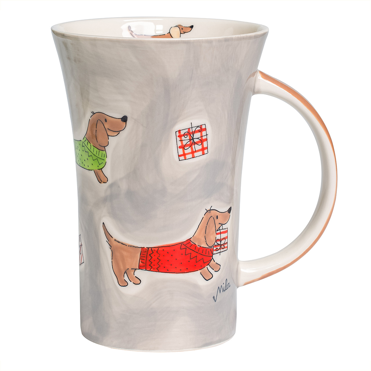 Coffee Pot - Dackel mit Geschenken