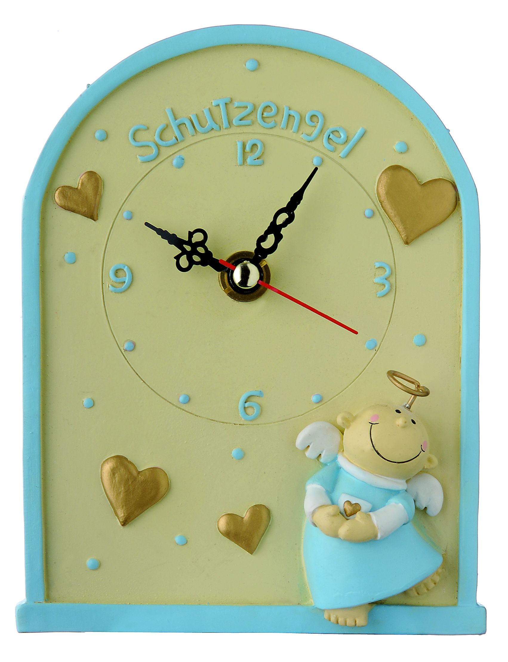 Wanduhr - Schutzengel Fridolin blau