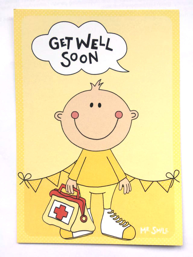 Postkarte - Mr. Smile Get well soon