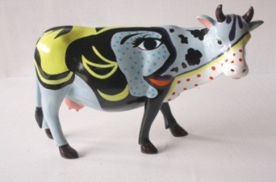 Kunstfigur - ArtPOP Skulptur Cow Grey Black, 24 cm