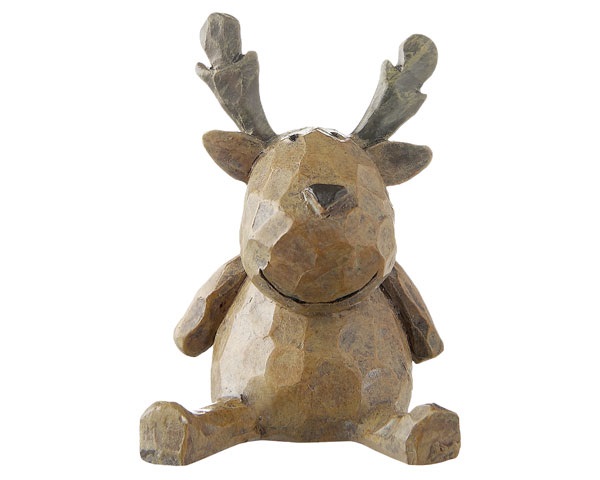 Resin Figur - Elch Woody sitzend, baun