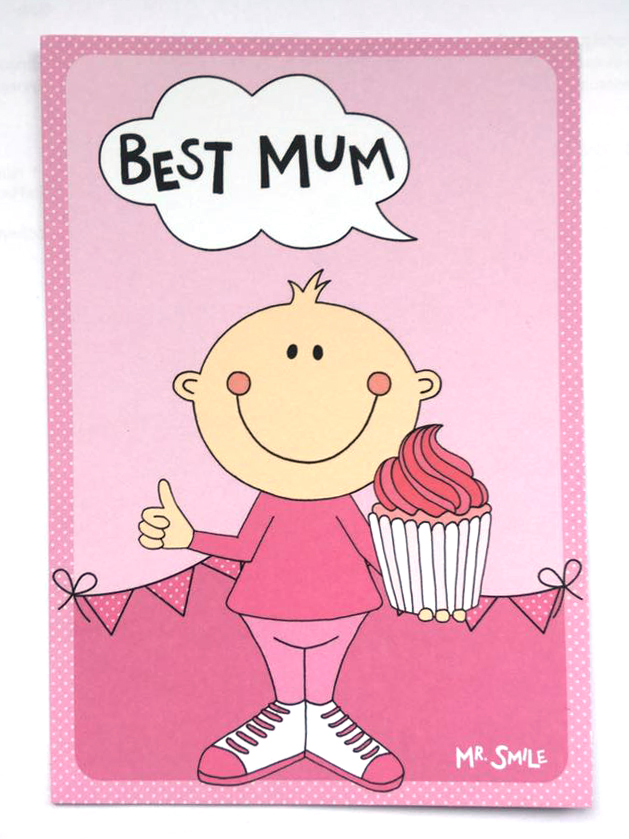 Postkarte - Mr. Smile Best Mum