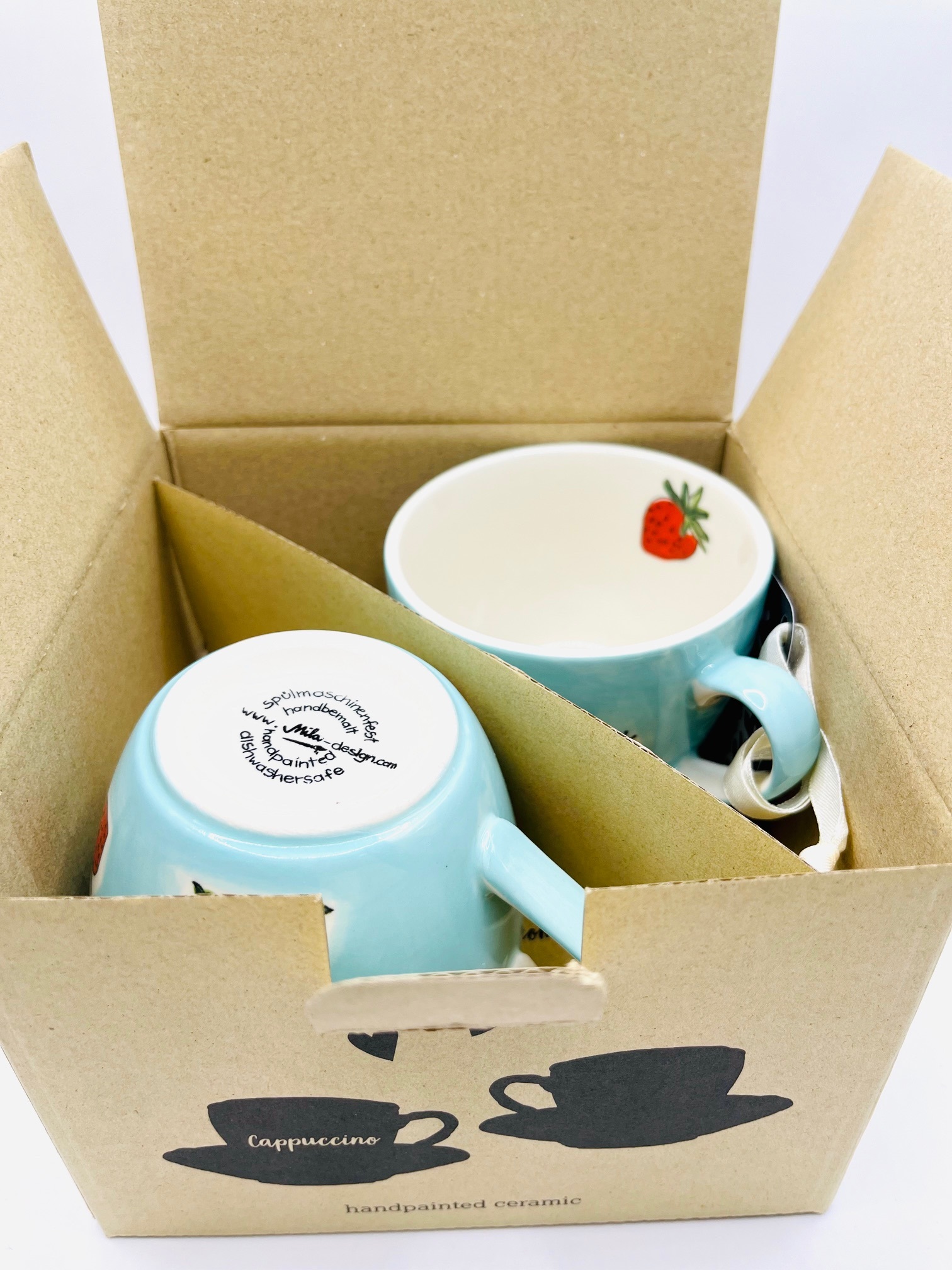 Cappuccino Tasse - 2er Set in Geschenkbox - Bella Fragola 