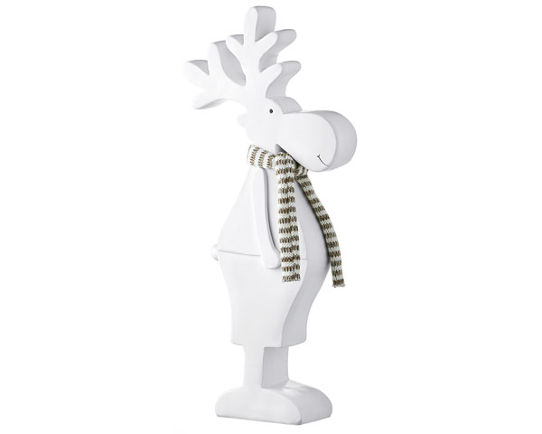 Resin Figur - Elch Bruno XXL, weiß 39 cm