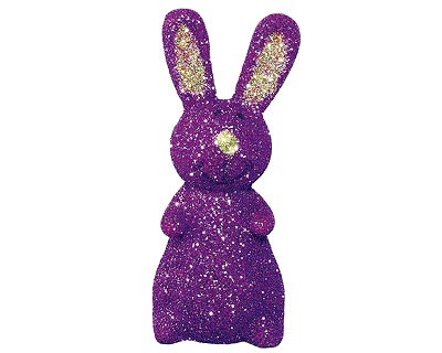 Figur - Glitter Hase sitzend, lila 7 cm