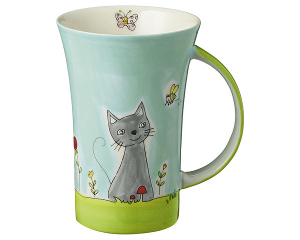 Coffee Pot - Katze in Blumenwiese