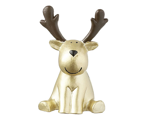 Resin Figur - Gustav mit Sternen gold/braun, sitzend 6 cm 
