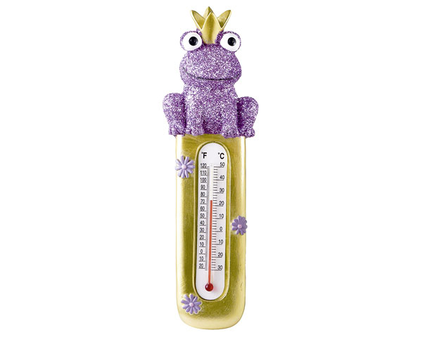 Thermometer - Glitter Frosch lila