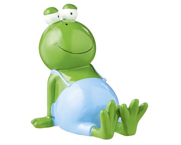 Figur - Frosch liegend blau 13 cm