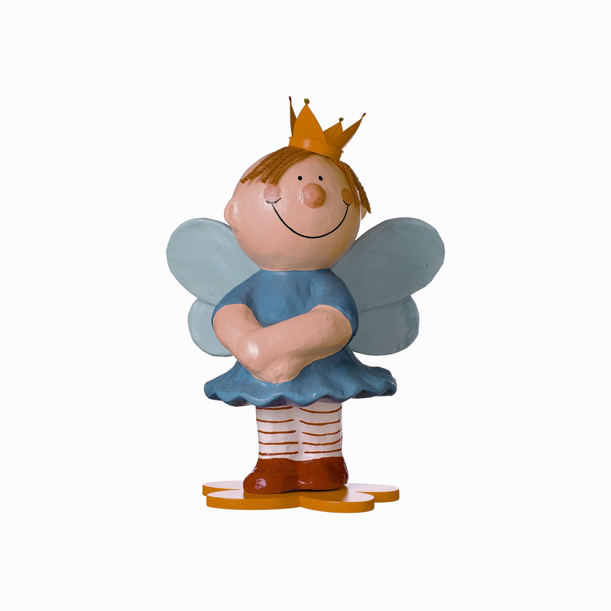 Pappmache Figur - Prinzessin blau 23 cm