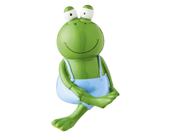 Figur - Frosch Kantensitzer blau 13 cm
