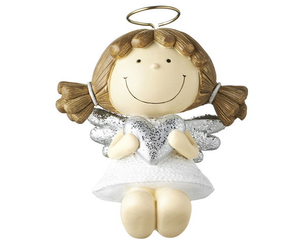 Resin Figur - Fienchen Kantensitzer weiss, 11 cm