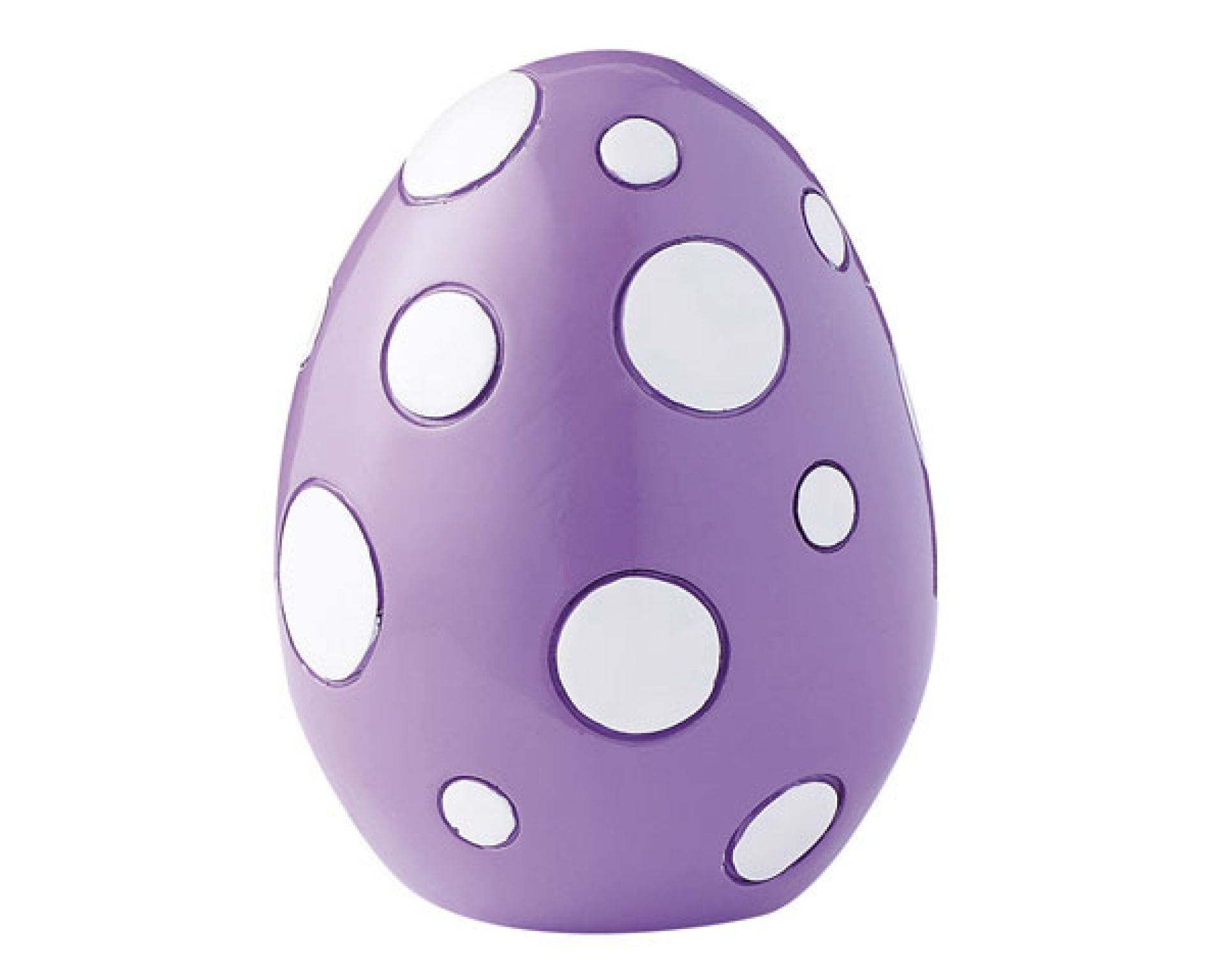 Figur Osterei 10 cm groß, lila/weiß
